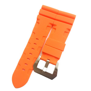 HUANLONG Luxury <b>Silicone</b> <b>Rubber</b> Watch Strap, 26mm Band with Stainless Steel Buckle for Pam Watch - Product Image 3