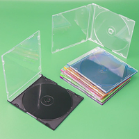 WEISHENG Lot de 10,4 mm Étui CD transparent standard pour disque unique, Boîtier de protection transparent pour CD/DVD double face avec plateau