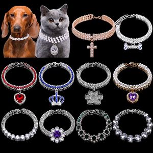 Magnifique collier pour chat et chien avec nœud en cristal, bijoux de fête pour princesse, collier pour animaux de compagnie - Product Image 1