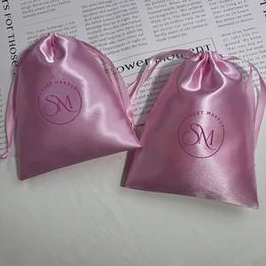 Emballage en satin de luxe avec cordon de serrage, personnalisé, 10 cm, noir mat, petit sac à bijoux en satin, doublure en soie, NOUVEAU, emballage textile - Product Image 3