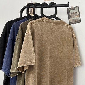 Camisetas de Estilo Vintage, Lavadas al Ácido, Estilo Urbano, Desgastadas, 100% Algodón, Tallas Grandes para Hombre - Product Image 2