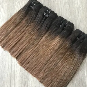 Ombre Bone Straight 100% Virgin Hair 6 pulgadas Genius Weft Cutícula alineada | Precio al por mayor de cabello crudo vietnamita | Cabello LINU