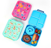 Boîte à lunch bento mignonne sans BPA, logo personnalisé, boîte à lunch tiffin, impressions de dessins animés, boîte à lunch portable pour enfants d'école avec pot à nourriture thermique