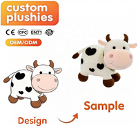 Peluche personnalisée en forme de vache, douce et mignonne, motif cœur, animal en peluche, vente en gros, fabricant OEM ODM, cadeaux promotionnels pour enfants