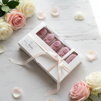 IMEE Prêt à expédier Boîte à desserts 5 pièces en papier artistique blanc avec fenêtre transparente, recyclable, pour cakesicles, bâtonnets glacés, éclairs et sucettes, avec inserts