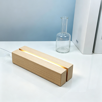 Base de lampe LED en bois USB, support de veilleuse en acrylique, support de lampe rectangulaire, base de lampe 3D en bois, lampe de table, décoration de chambre