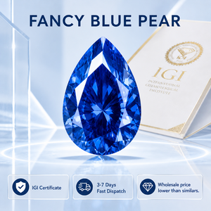 Diamante Azul Intenso de Corte Pera, Certificado por IGI, de 1 a 5 Quilates, Diamante Azul Cultivado en Laboratorio para Anillo de Compromiso - Product Image 2
