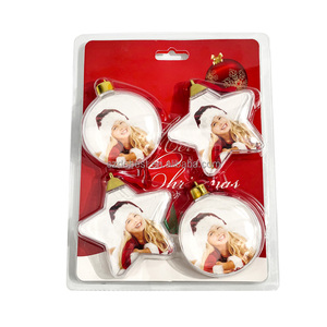 Décorations <span class=keywords><strong>de</strong></span> Noël personnalisées en plastique vierge à insérer photo, en forme <span class=keywords><strong>de</strong></span> cœur, <span class=keywords><strong>étoile</strong></span> ou rond, pour <span class=keywords><strong>sapin</strong></span> <span class=keywords><strong>de</strong></span> Noël, à suspendre, cadeau - Product Image 6