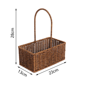 Giỏ Đan Bằng Mây Nhựa Đan Trang Trí Dã Ngoại Giỏ Treo Hoa Trong Vườn Giỏ Chậu Hoa Cây Có Tay Cầm - Product Image 4