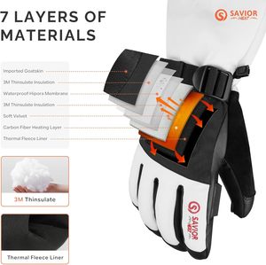 Ricarica rapida batterie ricaricabili elettriche Touchscreen impermeabile Bluetooth App snowboard guanti da pattinaggio su ghiaccio guanti riscaldati - Product Image 5