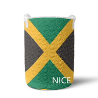 Sac de rangement matelassé à cordon personnalisé avec drapeau de la Jamaïque, en polyester, pour chambre et salon