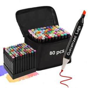 Stylos à alcool pour manga, croquis, 80/120/168 couleurs, marqueurs d'art, dessin, non toxiques pour enfants - Product Image 2