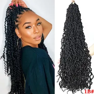 Ombre Brown Blonde Synthetic Crochet Braids Long Curly Senegalese Twist Pre Looped Passion Twist Full Soft Braiding Hair