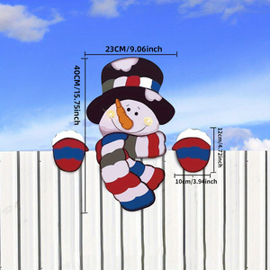 Nouvelles décorations de Noël Bonhomme de neige espionneur pour la maison et le jardin, pour créer une ambiance festive, panneau de clôture - Product Image 3