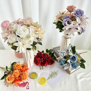 <span class=keywords><strong>Fiore</strong></span> Artificiale a 7 Steli di Giglio Bengalese per Decorazioni Matrimoniali e Domestiche, <span class=keywords><strong>Fiore</strong></span> in Tessuto Satinato per Composizioni Floreali - Product Image 1