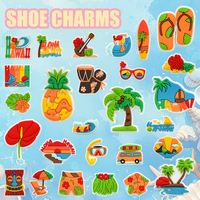 Nouvelle tendance Design personnalisé breloques en PVC souple été à Hawaii breloques de chaussures sabots décoration