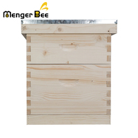 Nouvelle ruche Langstroth à 2 niveaux avec cadre en bois de sapin, grille d'exclusion de reine et feuilles de fondation - Option économique pour les apiculteurs
