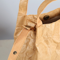 Sac à provisions en papier Dupont en papier kraft lavable à grande épaule réutilisable et écologique Sac fourre-tout en Tyvek avec poignée