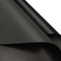 Papier d'emballage floral noir imperméable de style coréen de qualité supérieure, matériaux d'emballage floraux durables en BOPP, vente en gros