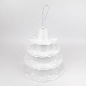 Soporte de <span class=keywords><strong>torre</strong></span> de macarrón de 4 niveles, expositor de galletas de plástico para mascotas blancas con mango, nuevo - Product Image 6