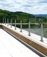 Clôture en verre de haute qualité à fixation au sol, cadre en acier inoxydable noir sans cadre, balustre en verre résistant à la rouille, poteau de clôture en verre pour intérieur