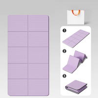 Tapis de yoga pliable, épaisseur 5 mm, matériau TPE, rectangle, couleur unie, portable, pour exercices à domicile, fitness, hommes, femmes, usage universel