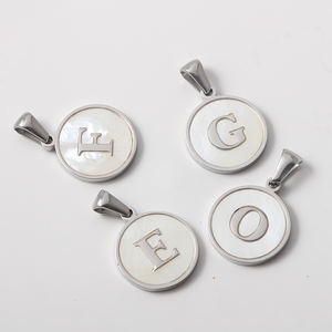 उच्च गुणवत्ता वर्णमाला पत्र लटकन खोल सतह चांदी प्रारंभिक स्टेनलेस स्टील लटकन - Product Image 5