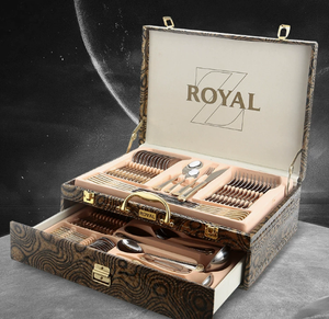 Ensemble de couverts de luxe rétro de style européen, 72 pièces, en acier inoxydable 304, idéal pour les cadeaux d'affaires personnalisés – Vente chaude - Product Image 1