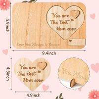 Cadre photo en bois gravé en forme de cœur « Meilleure maman » – Cadeau Fête des Mères – Vente en gros personnalisée OEM – Direct Usine