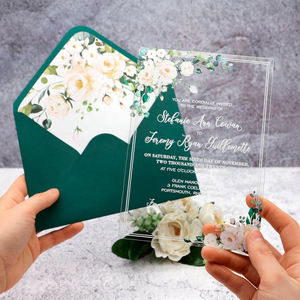 Carte d'invitation <span class=keywords><strong>de</strong></span> <span class=keywords><strong>mariage</strong></span> en acrylique Design gravé <span class=keywords><strong>de</strong></span> luxe <span class=keywords><strong>transparent</strong></span> personnalisé pour les annonces <span class=keywords><strong>de</strong></span> fête <span class=keywords><strong>de</strong></span> décoration d'événement nuptiale moderne - Product Image 6