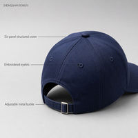 Casquette de baseball classique à 6 panneaux bleu marine, fabrication directe d'usine, OEM, ODM, broderie de logo personnalisée, production en gros