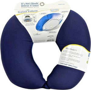 Oreiller de voyage pour <span class=keywords><strong>avion</strong></span> à microbilles double face bleu, super doux et confortable, en peluche et spandex rafraîchissant, avec soutien cervical personnalisable - Product Image 1