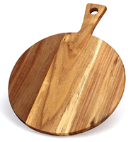 Planches à découper rondes pour pizza à faible MOQ, planches à découper en bois personnalisées pour la cuisine à domicile