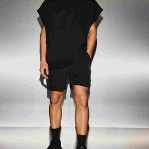 Sudadera Deportiva Transpirable sin Mangas, Personalizada, 100% Algodón, para Verano, Largo Regular, Color Negro Oscuro, para Hombre, con Bolsillos, 180g - Product Image 3