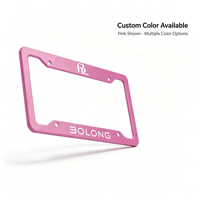 Support de plaque d'immatriculation de voiture en plastique ABS multicolore standard américain BOLONG, 12x6 pouces, cadre vierge, logo personnalisé, vente en gros