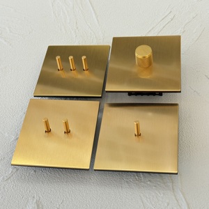 Interruptor de Pared Dorado con Regulador de Intensidad, Acero Inoxidable 86, UE 10A, Universal, 1 Grupo, Doble Polo, Enchufe Retro, Moderno, para Hogar y Oficina - Product Image 2