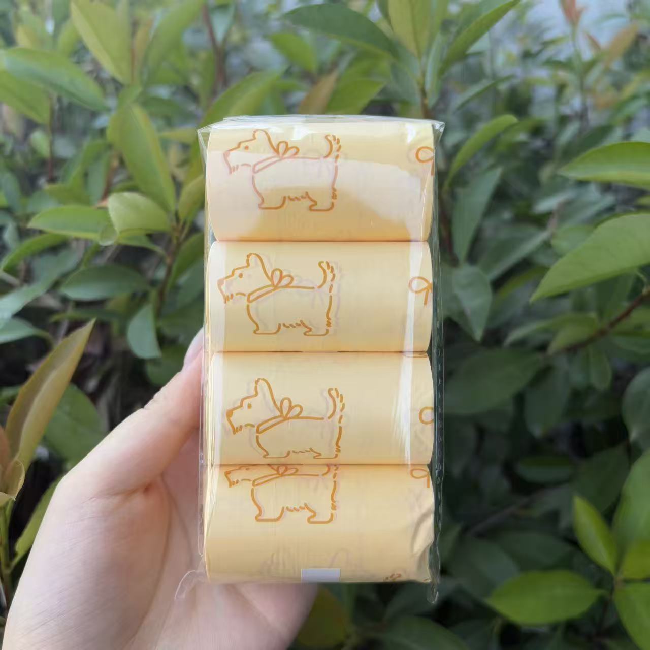 yellow cream dog 4 rolls 80 bags 1.3 silk