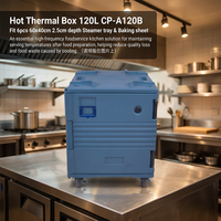Conteneur isotherme non électrique pour le transport et la conservation des aliments chauds, capacité 120L, idéal pour la restauration et le transport de plats.