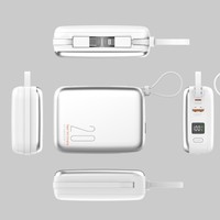 PD22.5W Batterie externe à charge rapide Type-C haute capacité double câble intégré Chargeur portable pour le voyage
