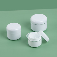 Boîte de crème à fond Double couche 5G 50ml 100ml 200 ml PP argent bord crème pour le visage emballage pot en plastique masque boîte de pommade