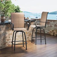 Dwoo Ensemble de tabourets de bar pivotants pour patio tout temps Chaises de bar à hauteur de balcon pour jardin et pelouse 2 pièces pour l'extérieur