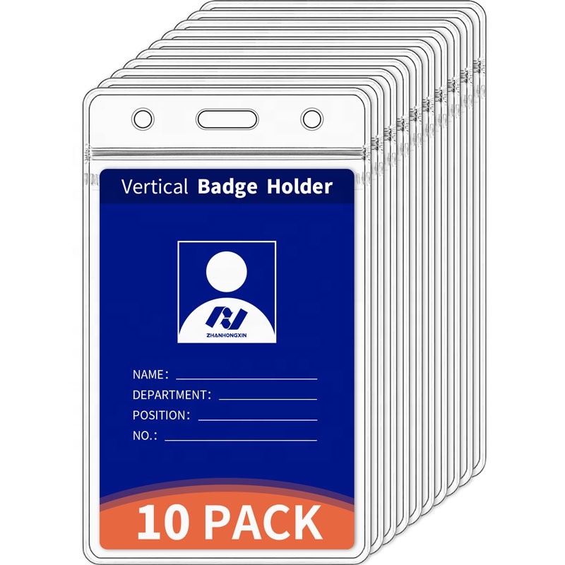 120 Pcs Clear ID Badge Holders - Vertical, Extra Thick PVC, Waterproof Resealable Zip, 4.7x3 Inches - View #5