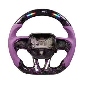 Nuevo Volante Deportivo Popular de Fibra de Carbono Forjada y Cuero Perforado con LED para Dodge Challenger - Product Image 1