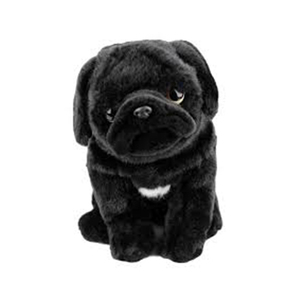 Nouveau design 2025 du fabricant, Meilleure vente : Jouet pour chien Pug <span class=keywords><strong>noir</strong></span> réaliste en peluche assise, confortable et super doux en PP pour enfants - Product Image 2