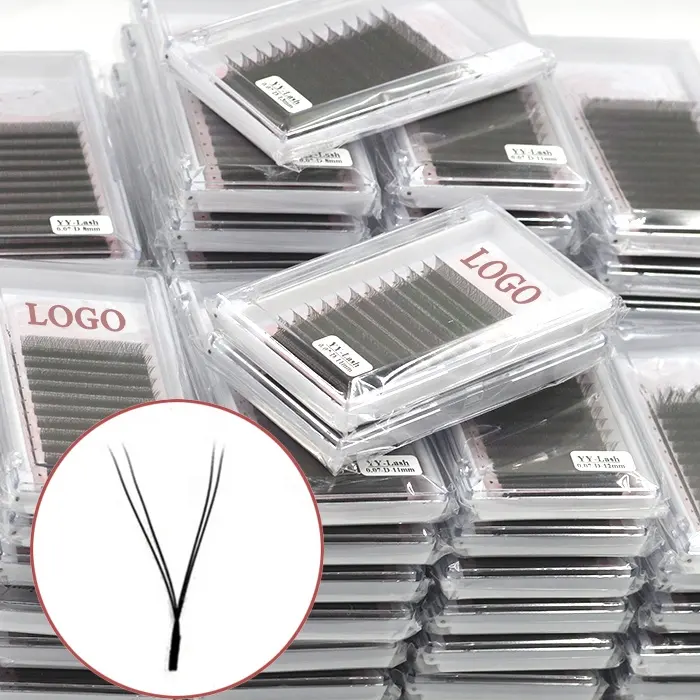 Eyelash Manufacturer Custom YY Shape Lash Extension Professional Y Lash C Curl Lash Extensions