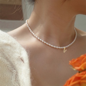 Collar con Colgante de Nombre Personalizado, Cadena de Perlas, Letra Inicial de Zirconia, Dijes, Gargantilla, Joyería para Mujer - Product Image 3
