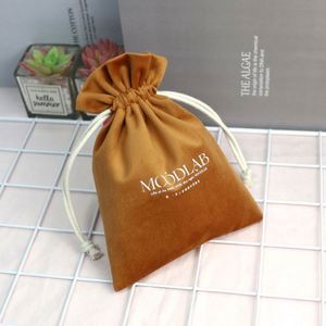 Custom Logo Printed Recyclable Velvet Drawstring Pouch for Jewelry Watch Gemstone & Necklaces-Luxury Gift Packaging - Product Image 3