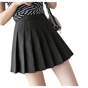 <span class=keywords><strong>Falda</strong></span> plisada <span class=keywords><strong>de</strong></span> cintura alta para mujer Fitspi, estilo coreano, preppy, para colegiala, minifalda <span class=keywords><strong>de</strong></span> color liso, línea A, tipo skater, <span class=keywords><strong>con</strong></span> lazo. - Product Image 5