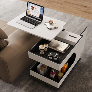 โต๊ะกาแฟปรับระดับความสูงได้ โต๊ะข้างอเนกประสงค์ พร้อมล้อเลื่อน ดีไซน์ทันสมัย สวยงาม สำหรับใช้ในบ้าน - Product Image 1