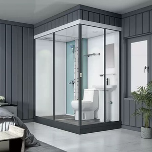 Cabine <span class=keywords><strong>de</strong></span> <span class=keywords><strong>douche</strong></span> à cadre en aluminium avec cadre coulissant pour salle <span class=keywords><strong>de</strong></span> bain préfabriquée mobile rustique moderne intégrée pour hôtel, maison, <span class=keywords><strong>style</strong></span> rural simple - Product Image 6